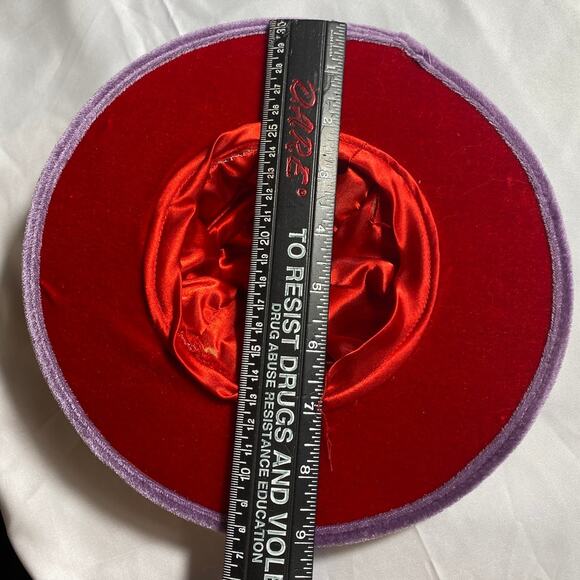 Red Hat Society Purple Rose bow Trim Doll Plush Small Decoration Toy Accessory - Picture 10 of 12